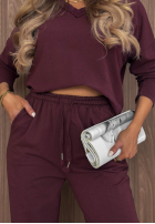 Halenka longsleeve z dekoltem w serek Simple Day vínová