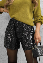 Krótkie cekinowe spodenki Sparkle Desire černé