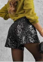 Krótkie cekinowe spodenki Sparkle Desire černé