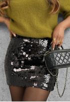 Cekinowa Sukně mini Shimmer Darling stříbrná