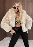 Bunda futerko s kapucí Fluffy Girl čokoládová
