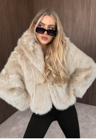 Bunda futerko s kapucí Fluffy Girl čokoládová