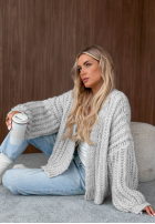 Krótki Svetr kardigan z bufkami Frost Club ecru