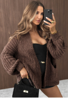 Krótki kardigan Simply Cozy čokoládový