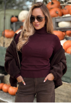 Dopasowany Svetr z golfem Solange borůvkový