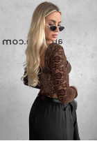 Gorsetowa Halenka longsleeve z koronki Pure Seduction černá