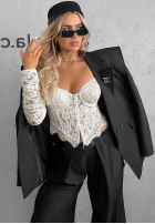 Gorsetowa Halenka longsleeve z koronki Pure Seduction černá