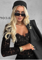 Gorsetowa Halenka longsleeve z koronki Pure Seduction černá