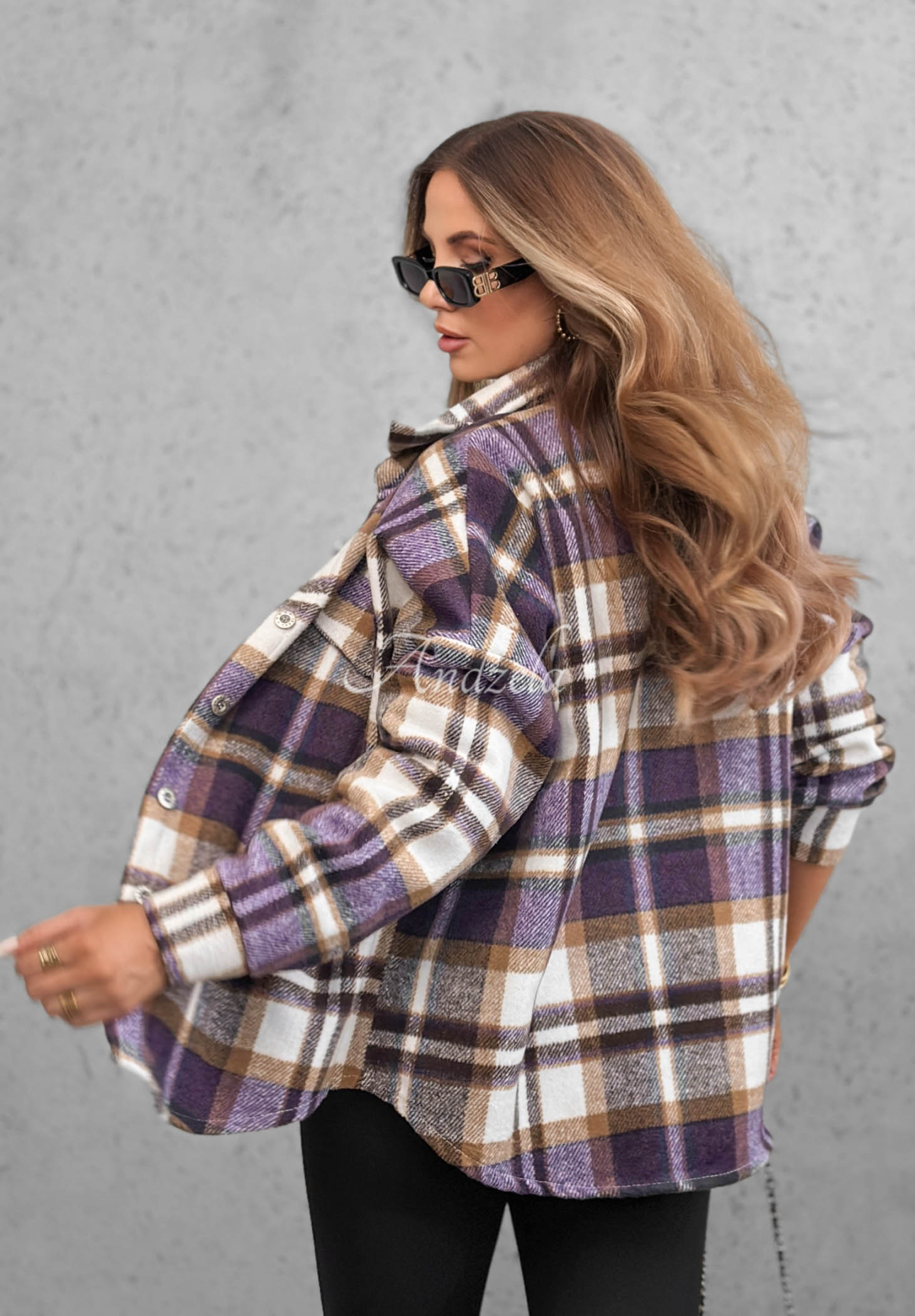 Svrchní károvaná košile Chestnut Check borůvková