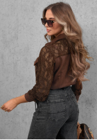 Koronkowa Košile z kieszeniami Secret Lace čokoládová