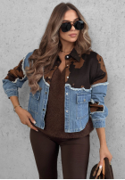 džínová Bunda w łatki Denim Cowgirl modrá
