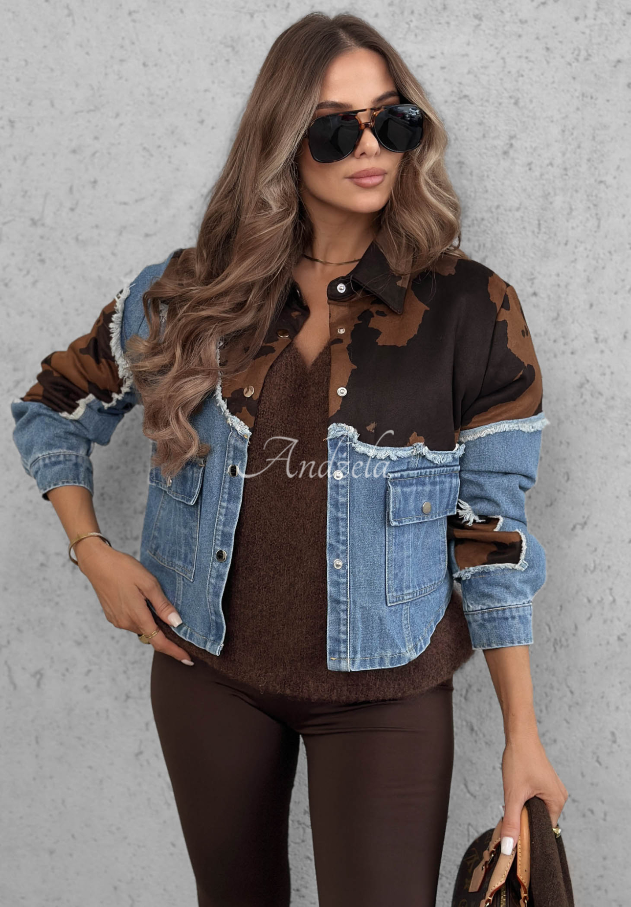 Džínová bunda se semišovými prvky Denim Cowgirl modrá