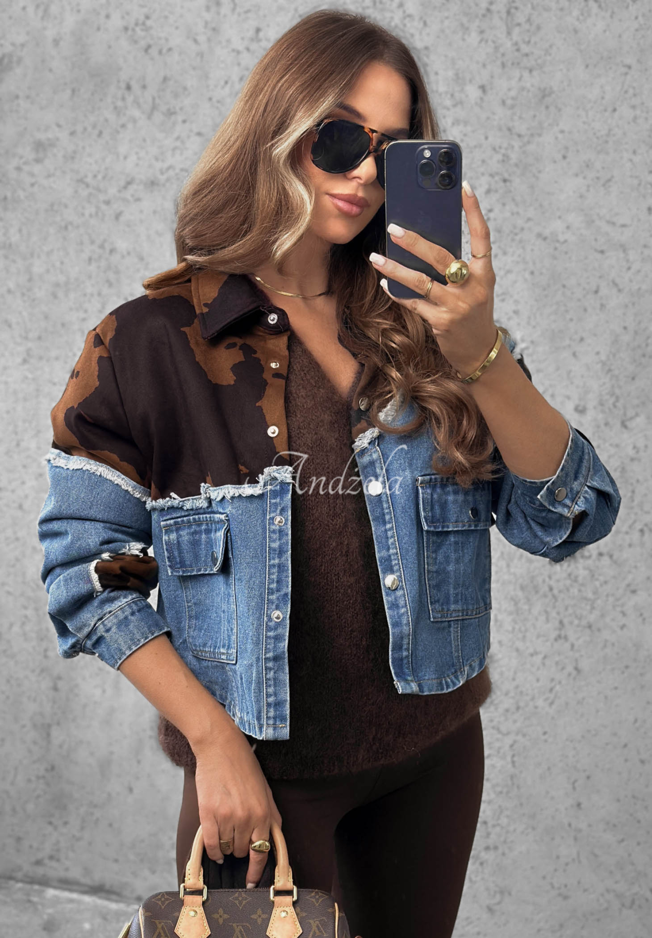 Džínová bunda se semišovými prvky Denim Cowgirl modrá