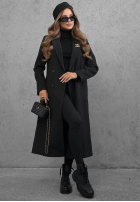 Dlouhý Kabát oversize z kołnierzem Cinnamon Street čokoládový