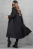 Dlouhý Kabát oversize z kołnierzem Cinnamon Street čokoládový