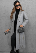 Dlouhý Kabát oversize z kołnierzem Cinnamon Street čokoládový