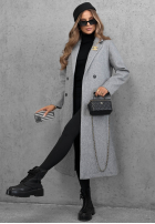 Dlouhý Kabát oversize z kołnierzem Cinnamon Street čokoládový