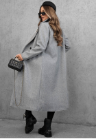 Dlouhý Kabát oversize z kołnierzem Cinnamon Street čokoládový