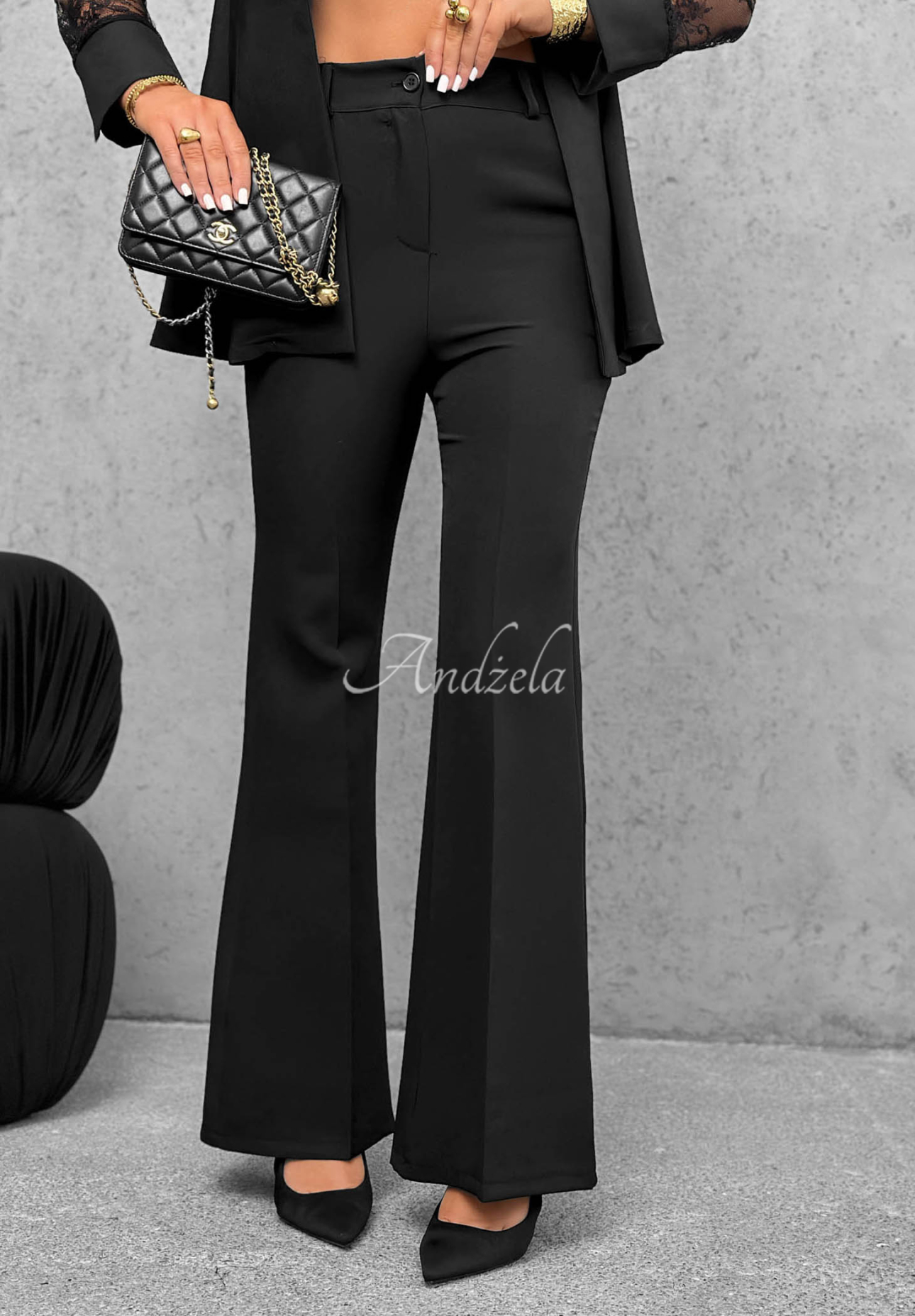Elegantní souprava s krajkou Noir Elegance Černé