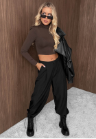 Krátká Halenka longsleeve Sassy Muse černá