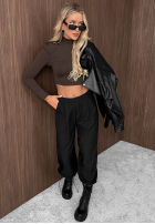 Krátká Halenka longsleeve Sassy Muse černá