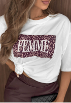 Bawełniany Tričko z nadrukiem Femme Bílá