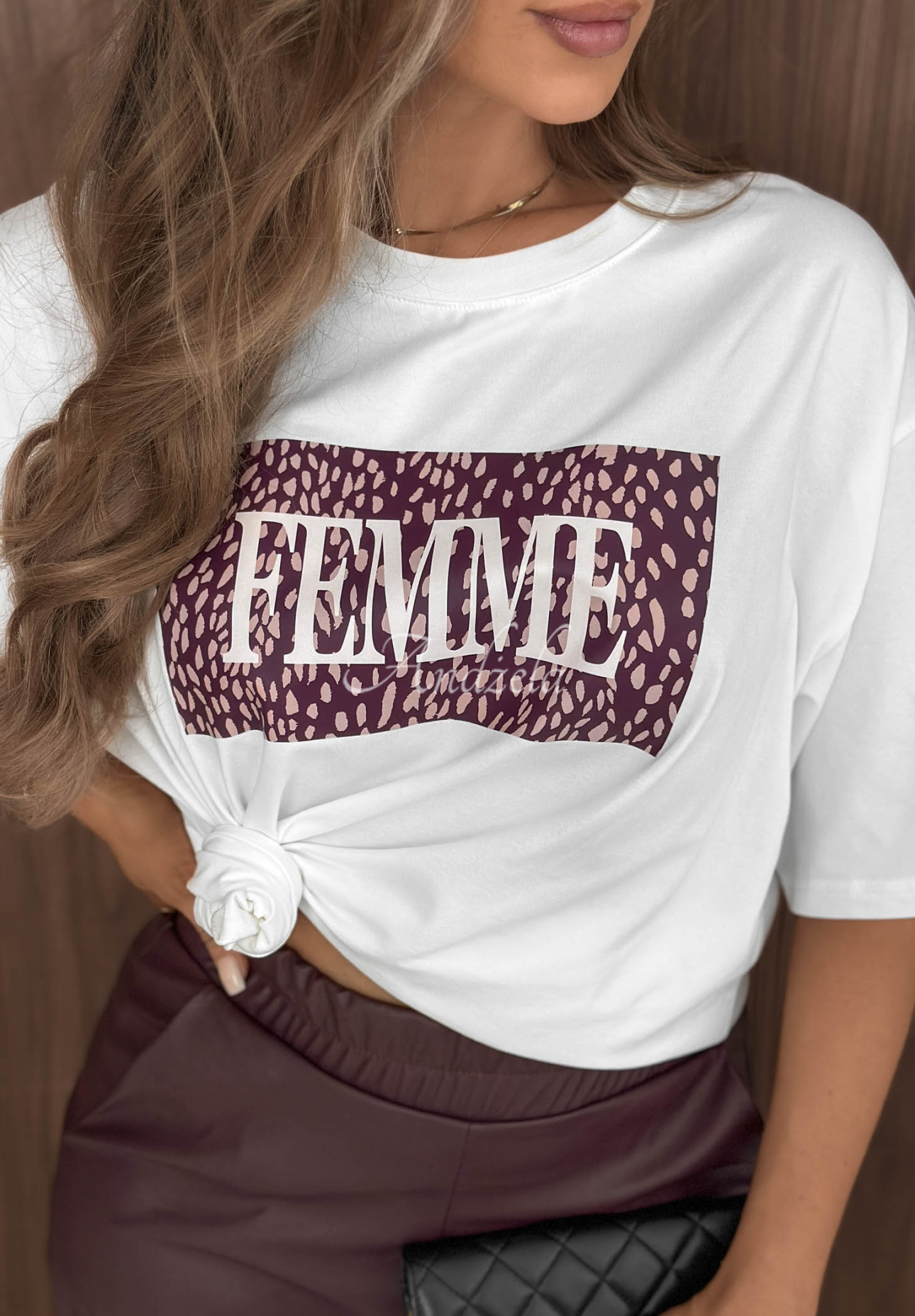 Bavlněné tričko s potiskem Femme Bílá