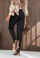 Eleganckie Kalhoty Cigaretky  z guzikami Gentle Elegance vínové