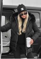 Długa Prošívaná Bunda z futerkiem Snow Babe béžová