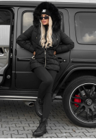 Długa Prošívaná Bunda z futerkiem Snow Babe béžová