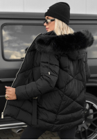 Długa Prošívaná Bunda z futerkiem Snow Babe béžová