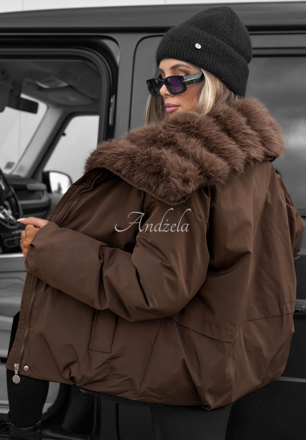 Bunda parka s kožešinkou Pine Path čokoládová