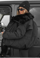 Bunda parka s kapucí i futerkiem Pine Path čokoládová