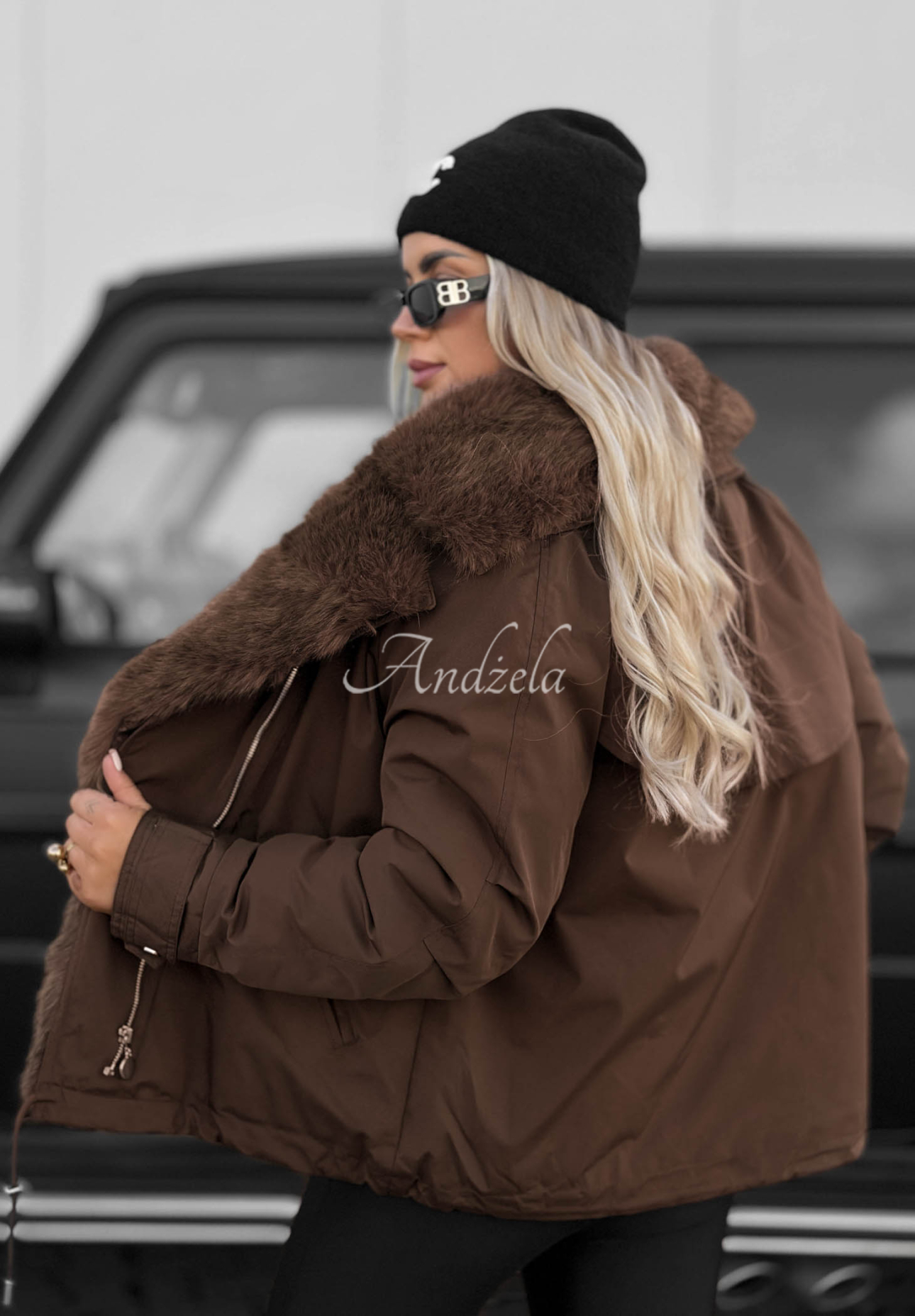 Bunda parka s kožešinkou Far Enough čokoládová