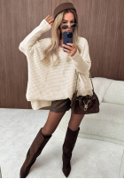 Asymetryczny Svetr oversize Amber Knit Mokka