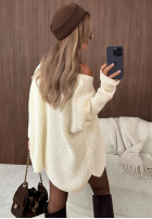 Asymetryczny Svetr oversize Amber Knit Mokka