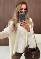 Asymetryczny Svetr oversize Amber Knit Mokka