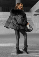 Prošívaná Bunda s kapucí Look Again černá