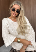 Svetr oversize z dekoltem Warm Affair čokoládový