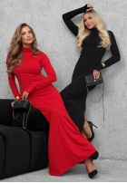 Dopasowana Šaty z golfem i rozcięciem Red Carpet černá