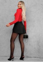 Body longsleeve z półgolfem i koronką October Kiss černé