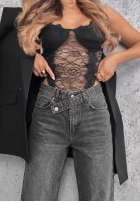 Kalhoty džínové  straight Bad Babe granátové