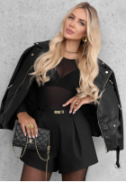Błyszczące body longsleeve Little Shimmer černé