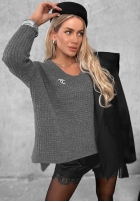 Asymetryczny Svetr oversize Amber Knit Mokka