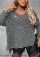 Asymetryczny Svetr oversize Amber Knit Mokka