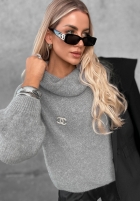 Miękki Svetr oversize z golfem Lovely Cute červený