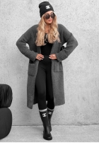 Dlouhý Kardigan oversize s kapsami Marbelio vínový