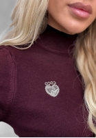 Miękki Svetr z golfem Simple Knit borůvkový