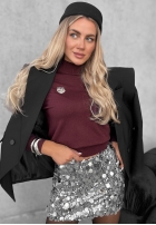 Miękki Svetr z golfem Simple Knit borůvkový