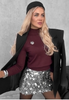 Miękki Svetr z golfem Simple Knit borůvkový